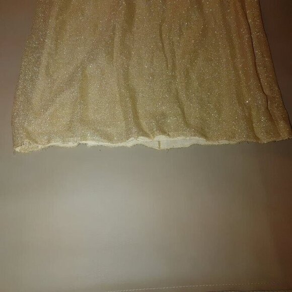 Vintage Dress 1950s Handmaid Gold Lurex Shimmer Party  Small Medium - Picture 7 of 16